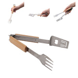 Grill Spatula Fork Tongs Durable Stainless Steel Food Tongs Multifunctional Long Handle Buffet Tongs for Camping
