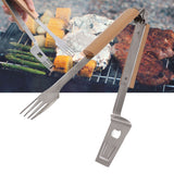 Grill Spatula Fork Tongs Durable Stainless Steel Food Tongs Multifunctional Long Handle Buffet Tongs for Camping