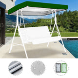 Outdoor Swing Chair Canopy Replacement Patio Swing Chair Top Cover WaterproofTop Rain Cover 190T Silver Coated 190x132x15cm/20cm Silver - Front View