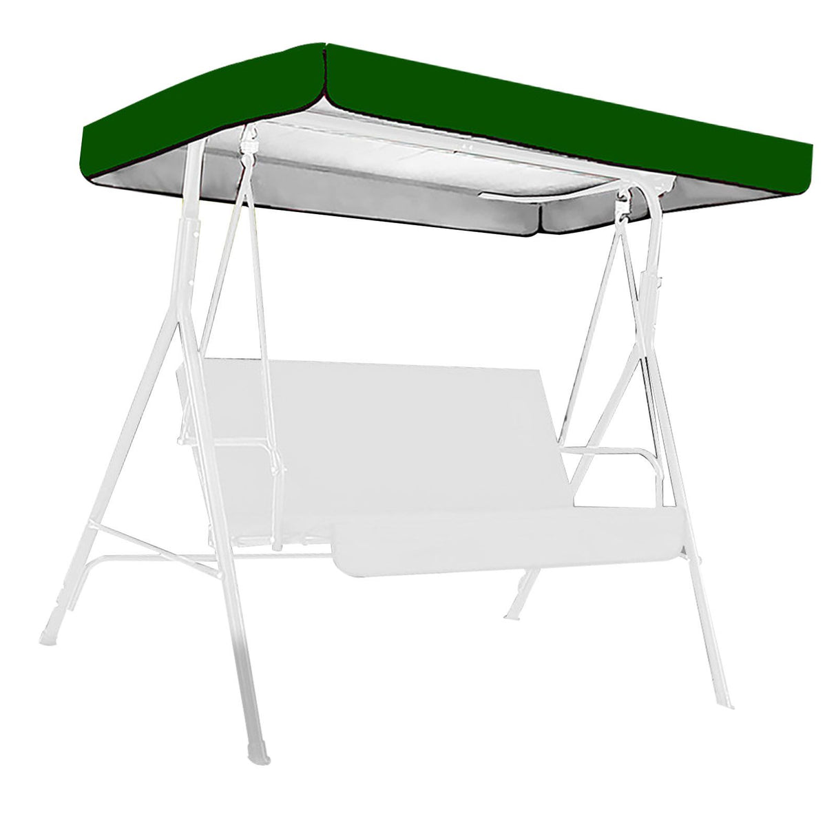 Outdoor Swing Chair Canopy Replacement Patio Swing Chair Top Cover WaterproofTop Rain Cover 190T Silver Coated 190x132x15cm/20cm Silver