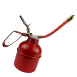 Manual Oiler Can Iron Red Lever Style Lubrication Oiling Can Flexible Hose Oil Can Pump 270ml