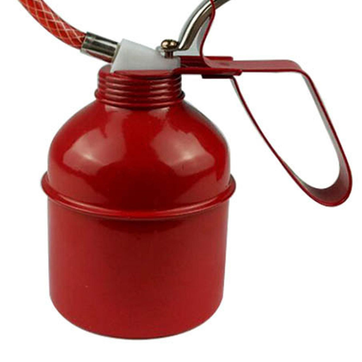 Manual Oiler Can Iron Red Lever Style Lubrication Oiling Can Flexible Hose Oil Can Pump 270ml