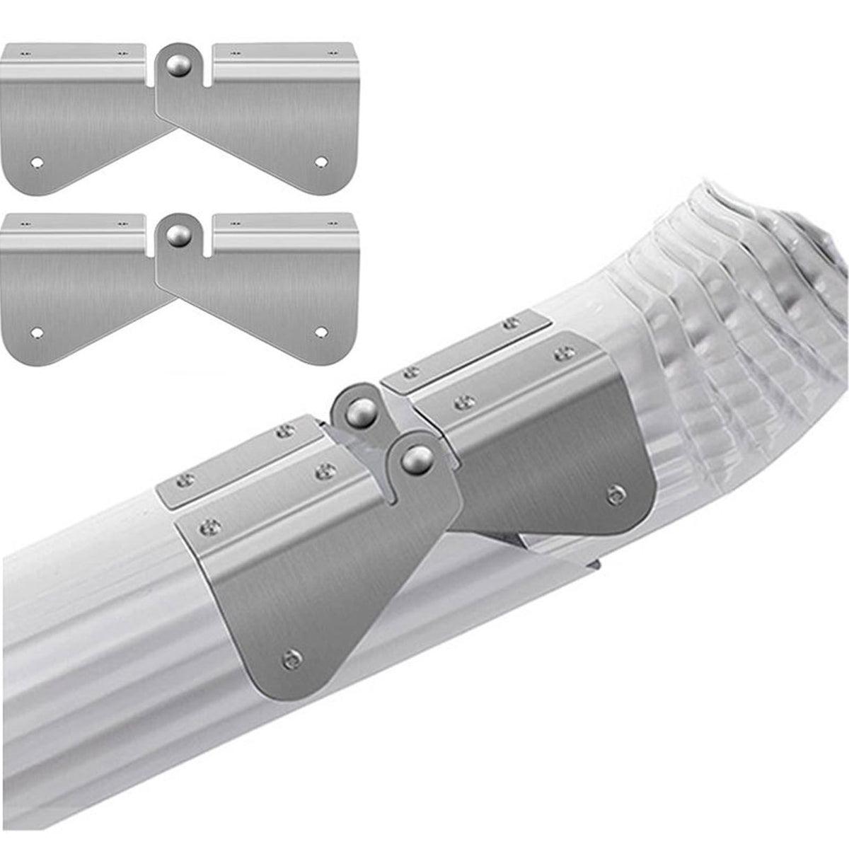 4PCS Gutter Downspout Extension Hinge Stainless Steel Flip Up Hinge for Rectangle Square Downspout Extension
