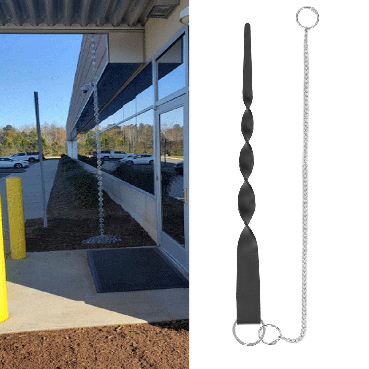 Rain Chain Powder Coated Iron Anchoring Stake Stainless Steel Rainproof for Garden Gutter