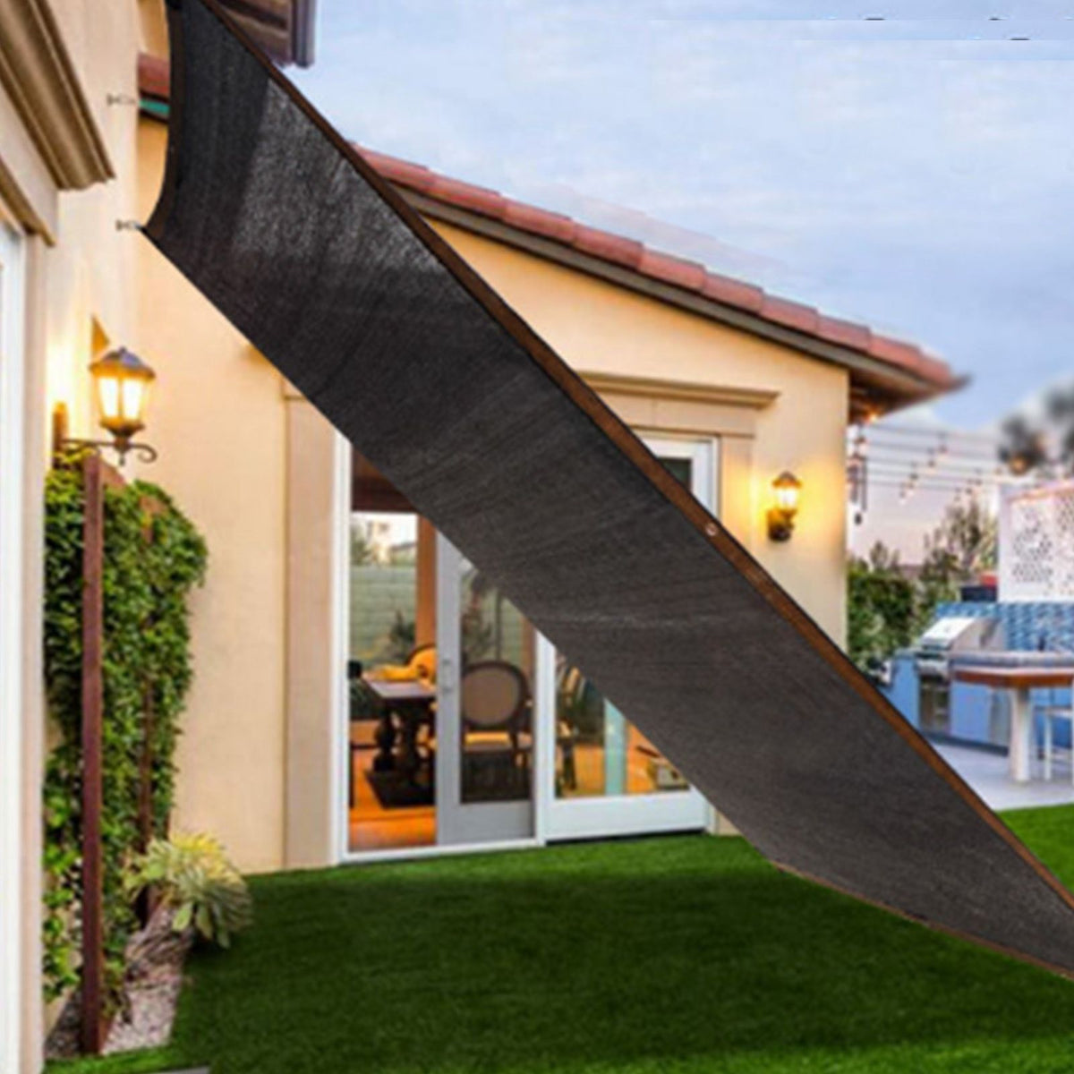 Black Shade Cloth Durable Garden Sun Shade Netting Antifreezing Sun Shade Cover for Pergola Greenhouse 10M