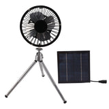 20W Solar Panel Fan Portable Solar Panel Powered USB Fan with Bracket for Camping Fishing Travel - Front View