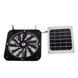Solar Exhaust Fan 100W Solar Panel with 13.5inch Fan Waterproof Solar Panel Cooling Fan Ventilation Fan for Pet House - Front View