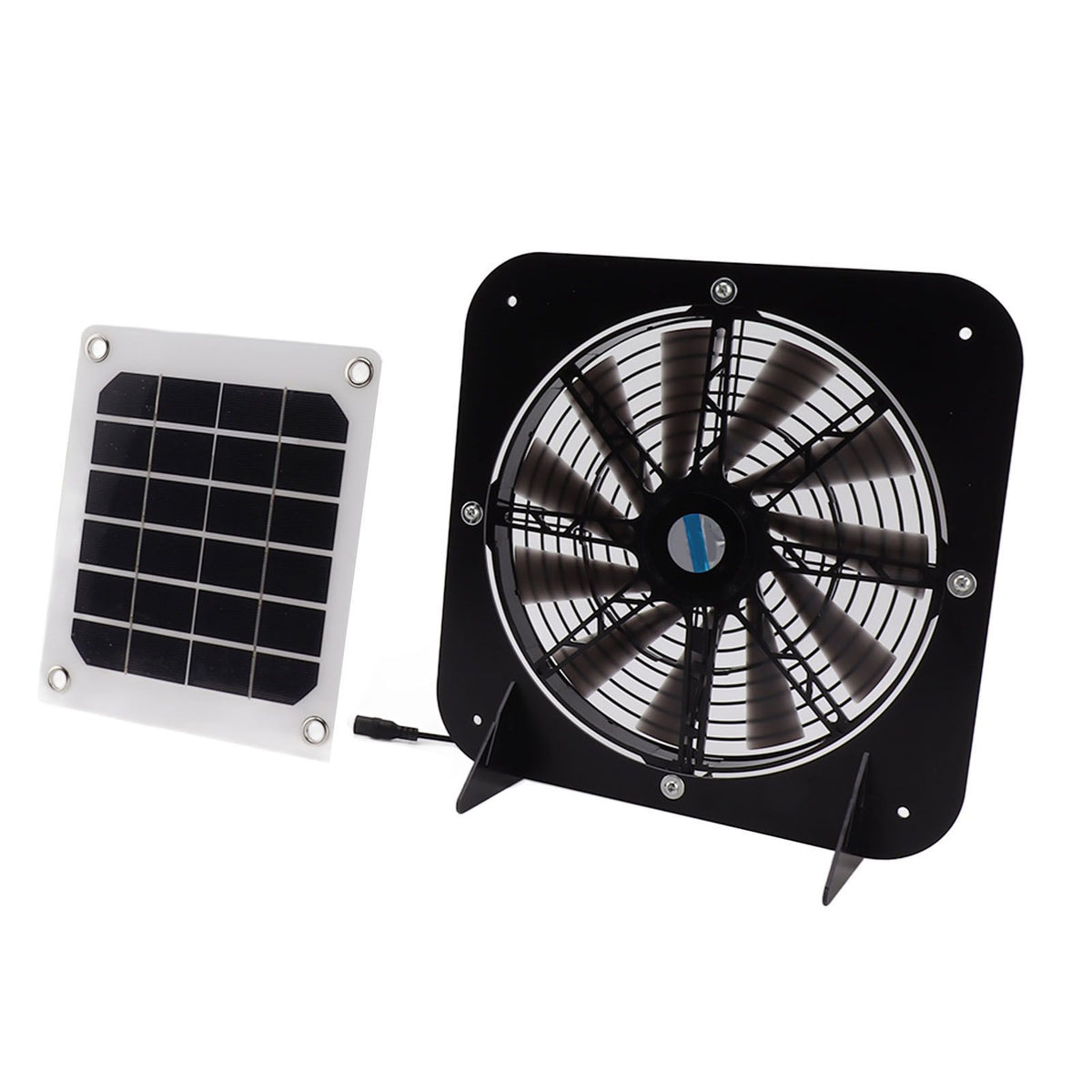 Solar Exhaust Fan 100W Solar Panel with 13.5inch Fan Waterproof Solar Panel Cooling Fan Ventilation Fan for Pet House