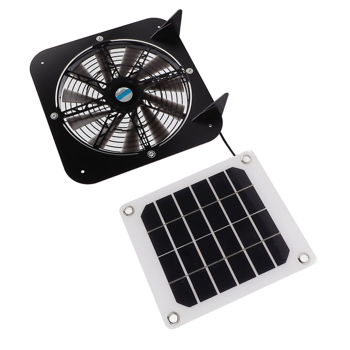 Solar Exhaust Fan 100W Solar Panel with 13.5inch Fan Waterproof Solar Panel Cooling Fan Ventilation Fan for Pet House