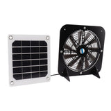 Solar Exhaust Fan 100W Solar Panel with 13.5inch Fan Waterproof Solar Panel Cooling Fan Ventilation Fan for Pet House - Rear View