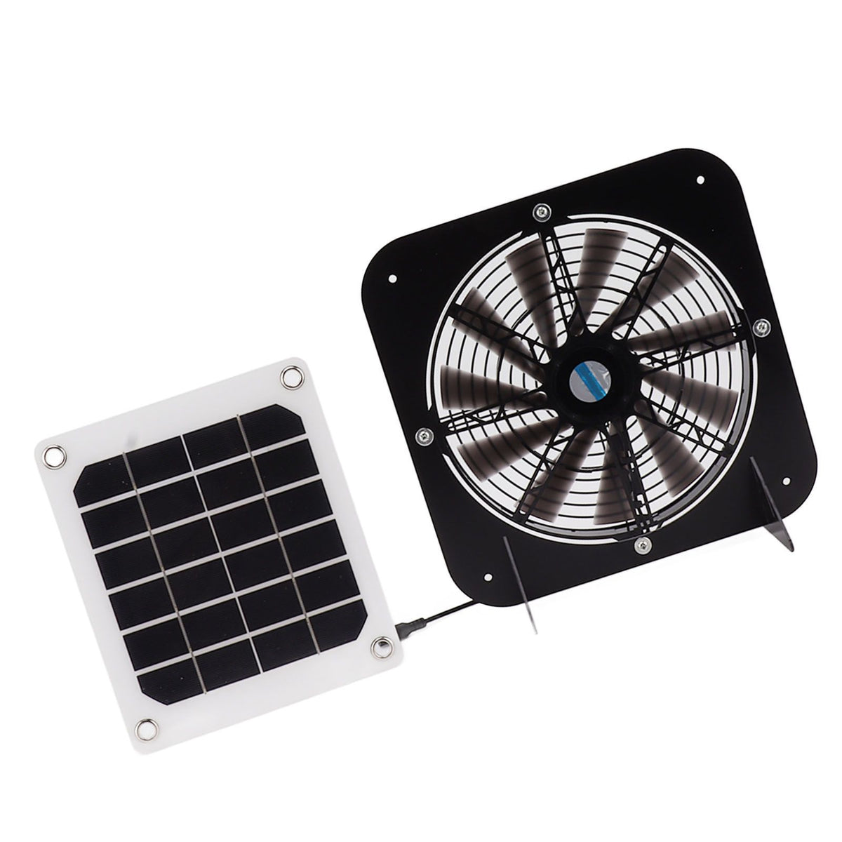 Solar Exhaust Fan 100W Solar Panel with 13.5inch Fan Waterproof Solar Panel Cooling Fan Ventilation Fan for Pet House