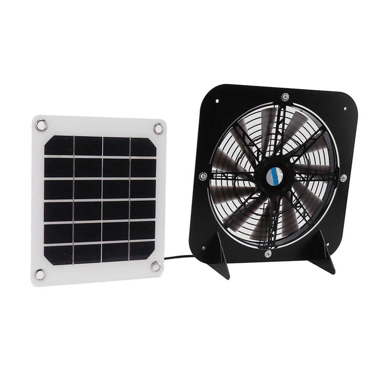 Solar Exhaust Fan 100W Solar Panel with 13.5inch Fan Waterproof Solar Panel Cooling Fan Ventilation Fan for Pet House
