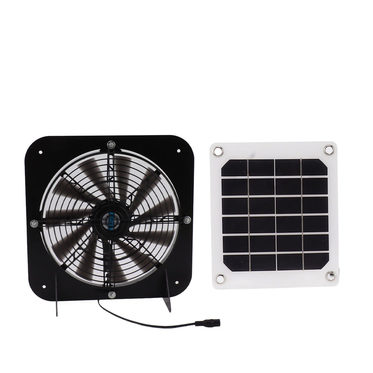 Solar Exhaust Fan 100W Solar Panel with 13.5inch Fan Waterproof Solar Panel Cooling Fan Ventilation Fan for Pet House