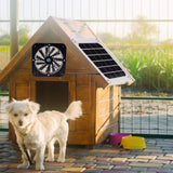 Solar Exhaust Fan 100W Solar Panel with 13.5inch Fan Waterproof Solar Panel Cooling Fan Ventilation Fan for Pet House - Extra Image