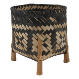 Plant Basket Northern Europe Style Bamboo Weaving Plant Pot Handwoven Indoor Outdoor Storage Organizer Plant Holder