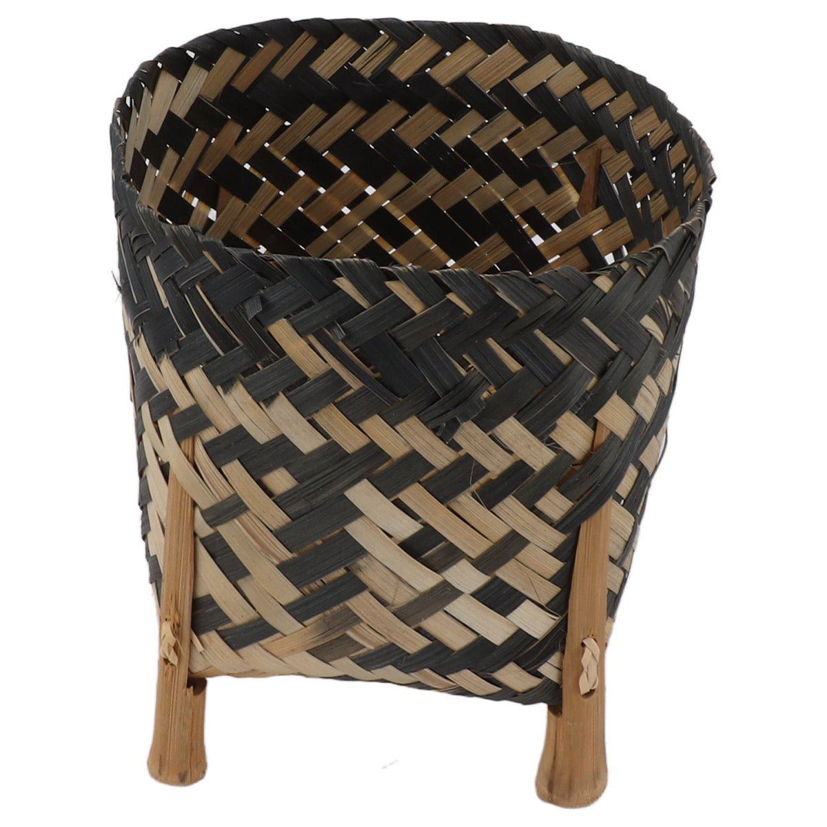 Plant Basket Northern Europe Style Bamboo Weaving Plant Pot Handwoven Indoor Outdoor Storage Organizer Plant Holder
