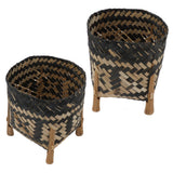 Plant Basket Northern Europe Style Bamboo Weaving Plant Pot Handwoven Indoor Outdoor Storage Organizer Plant Holder