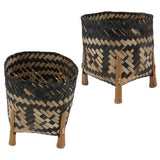 Plant Basket Northern Europe Style Bamboo Weaving Plant Pot Handwoven Indoor Outdoor Storage Organizer Plant Holder - Extra Image