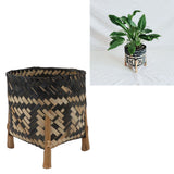 Plant Basket Northern Europe Style Bamboo Weaving Plant Pot Handwoven Indoor Outdoor Storage Organizer Plant Holder - Extra Image