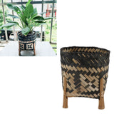 Plant Basket Northern Europe Style Bamboo Weaving Plant Pot Handwoven Indoor Outdoor Storage Organizer Plant Holder - Extra Image
