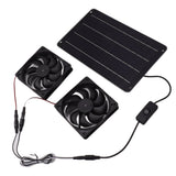 20W Solar Powered Dual Fan 12V Efficient Energy Saving Solar Panel Fan Kit with Switch for RV Greenhouse Pet Home