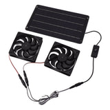 20W Solar Powered Dual Fan 12V Efficient Energy Saving Solar Panel Fan Kit with Switch for RV Greenhouse Pet Home