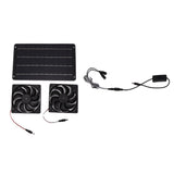 20W Solar Powered Dual Fan 12V Efficient Energy Saving Solar Panel Fan Kit with Switch for RV Greenhouse Pet Home - Close-Up Angle