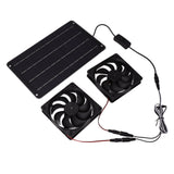 20W Solar Powered Dual Fan 12V Efficient Energy Saving Solar Panel Fan Kit with Switch for RV Greenhouse Pet Home