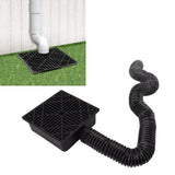 Black Gutter Downspout Extensions Catch Basin Low Profile Downspout Extender Catch Basin Downspout Extension