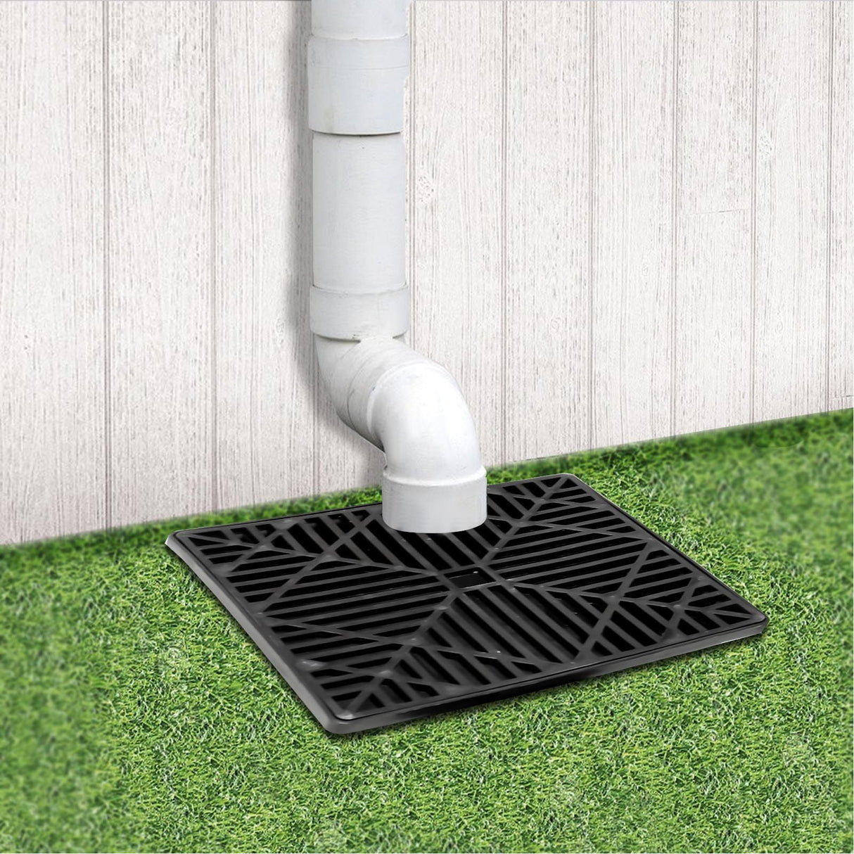 Black Gutter Downspout Extensions Catch Basin Low Profile Downspout Extender Catch Basin Downspout Extension