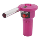 Portable Battery Powered BBQ Fan Air Blower Handheld Barbecue Fan Air Blower for Outdoor Camping Picnic Charcoal Grill Barbecue FD312A 1.5V Purple