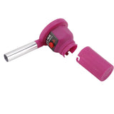 Portable Battery Powered BBQ Fan Air Blower Handheld Barbecue Fan Air Blower for Outdoor Camping Picnic Charcoal Grill Barbecue FD312A 1.5V Purple - Extra Image