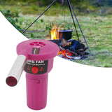 Portable Battery Powered BBQ Fan Air Blower Handheld Barbecue Fan Air Blower for Outdoor Camping Picnic Charcoal Grill Barbecue FD312A 1.5V Purple - Extra Image