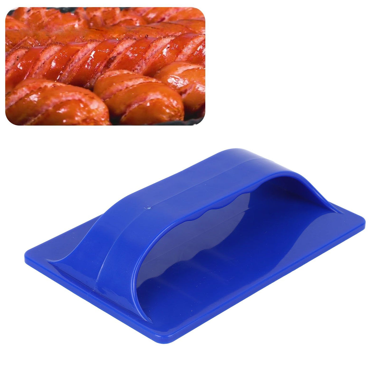 Hot Dog Slicing Tool Easy To Clean Plastic Sausage Cutter for BBQ Outdoor Camping Grill Blue