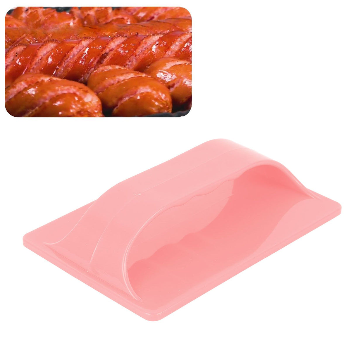 Hot Dog Slicing Tool Easy To Clean Plastic Sausage Cutter for BBQ Outdoor Camping Grill Pink