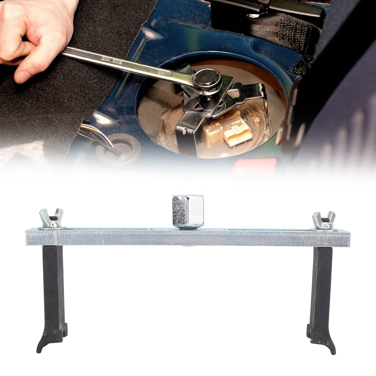 Fuel Pump Removal Tool Fuel Pump Tank Lid Cover Adjustable Spanner Wrench Removal Tool 2 Claw Curved Angle Type