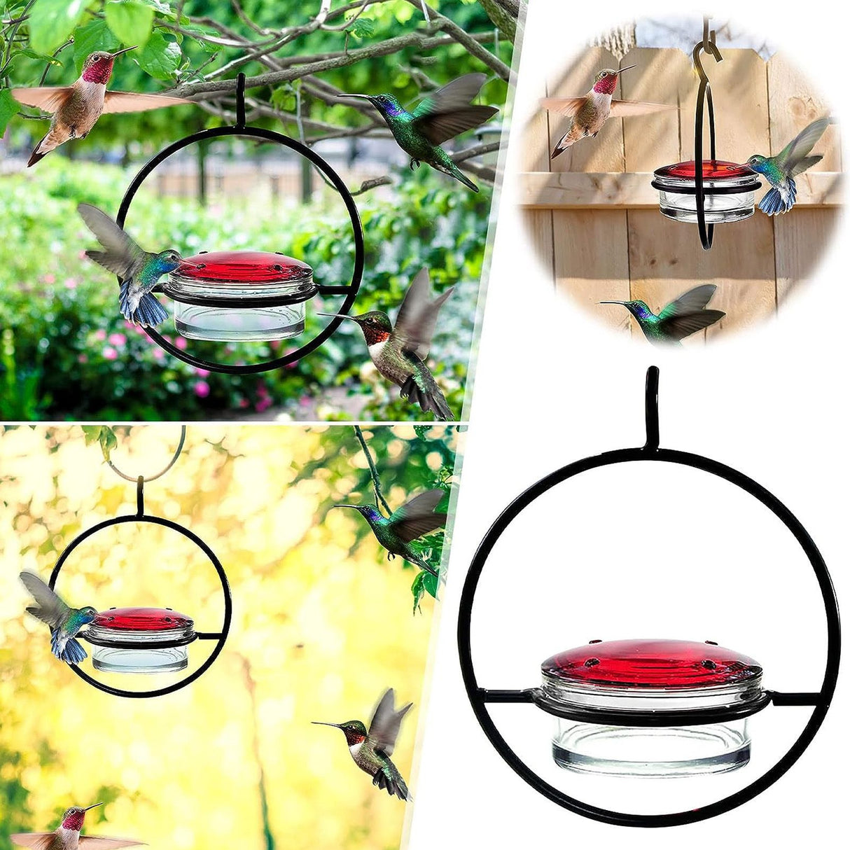 3 Pcs Hummingbird Feeder Metal Hanging Bird Feeder for Outdoor Garden Backyard Terrace