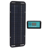20W Solar Panel Black Solar Cell with Waterproof MPPT Controller for RV Home Vehicle Travel Camping - Front View