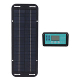 20W Solar Panel Black Solar Cell with Waterproof MPPT Controller for RV Home Vehicle Travel Camping - Top-Down View
