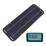 20W Solar Panel Black Solar Cell with Waterproof MPPT Controller for RV Home Vehicle Travel Camping - 45-Degree Angle