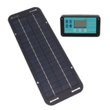 20W Solar Panel Black Solar Cell with Waterproof MPPT Controller for RV Home Vehicle Travel Camping - Rear View