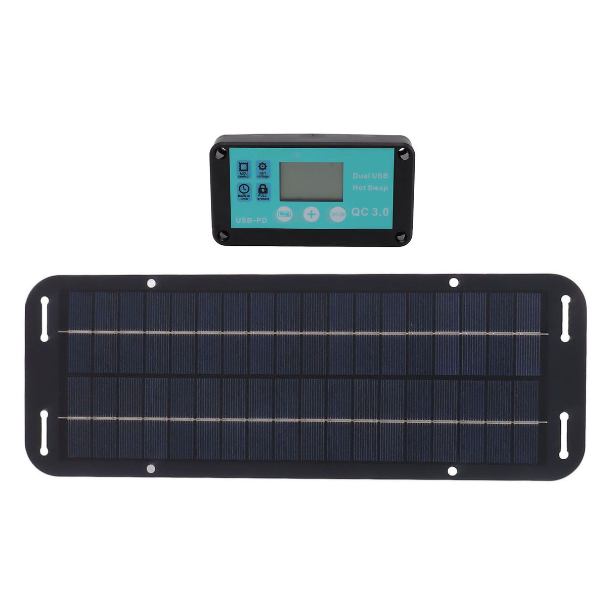 20W Solar Panel Black Solar Cell with Waterproof MPPT Controller for RV Home Vehicle Travel Camping