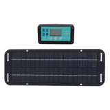20W Solar Panel Black Solar Cell with Waterproof MPPT Controller for RV Home Vehicle Travel Camping - Low Angle