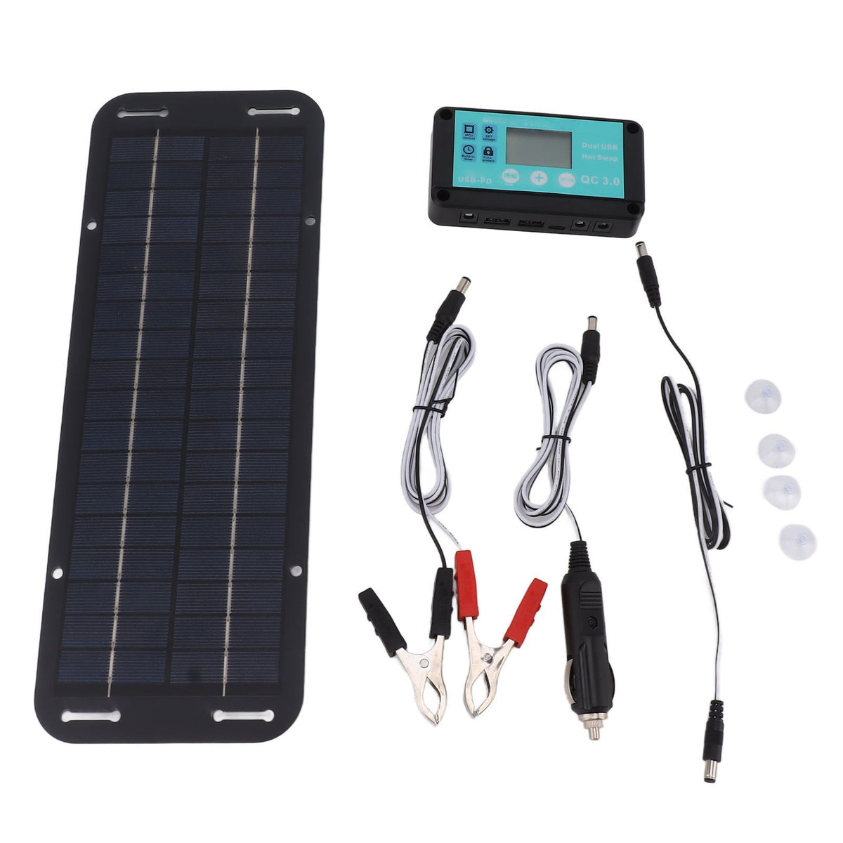20W Solar Panel Black Solar Cell with Waterproof MPPT Controller for RV Home Vehicle Travel Camping