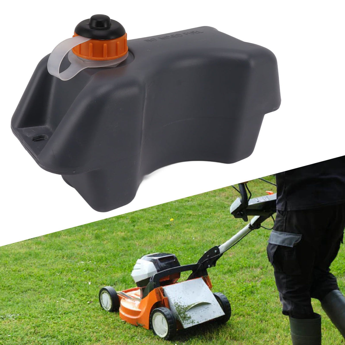 Lawn Mower Fuel Tank Plastic High Hardness Easy To Use Lawnmower Engine Fuel Tank for MIKASA MT72 Robin EH12‑2