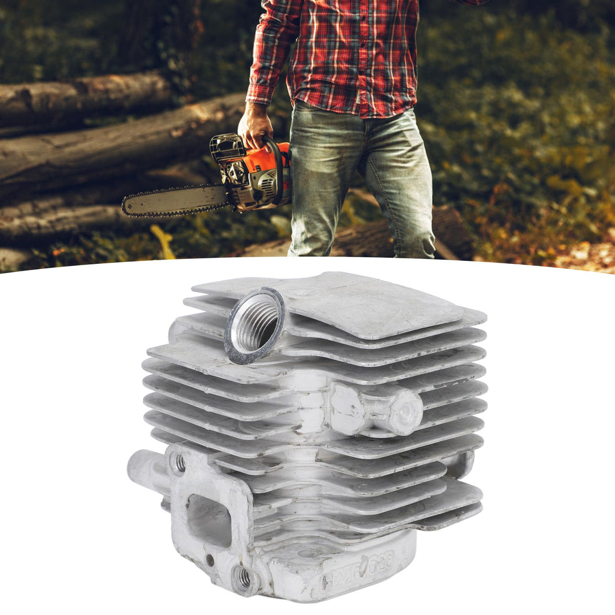 Cylinder Piston Assembly Kit Aluminum Alloy 34mm Cylinder Piston Replacement Part for G26L 226 Chainsaw