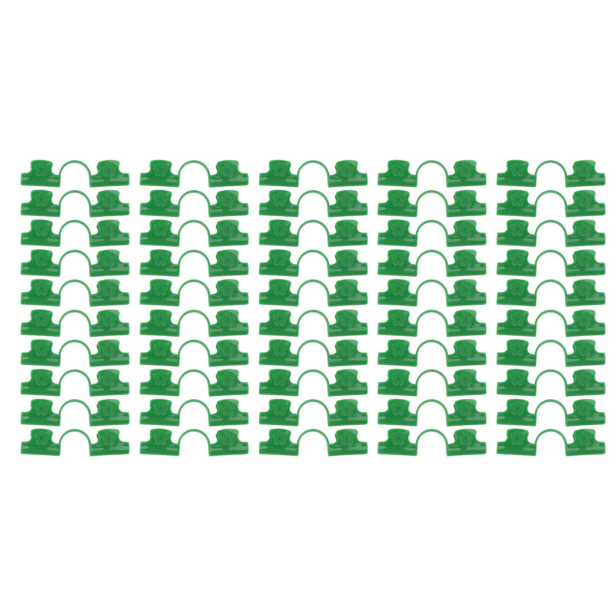 50Pcs Greenhouse Clamp PE Plastic 2 Head Plant Film Clamp Soil Sheet Clip for Horticulture 16mm / 0.63in