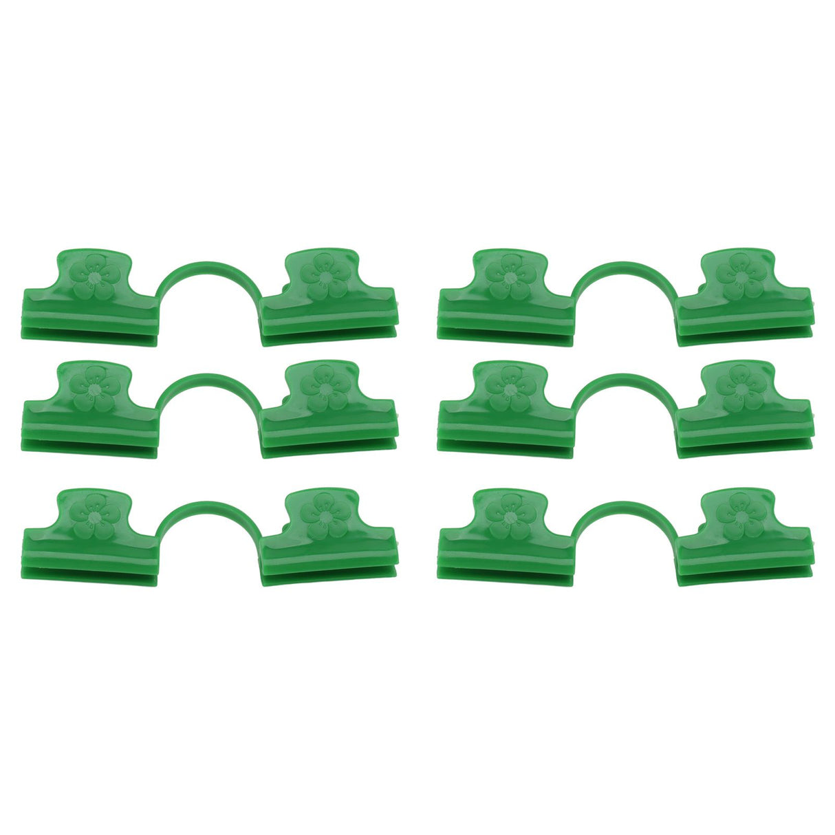 50Pcs Greenhouse Clamp PE Plastic 2 Head Plant Film Clamp Soil Sheet Clip for Horticulture 16mm / 0.63in