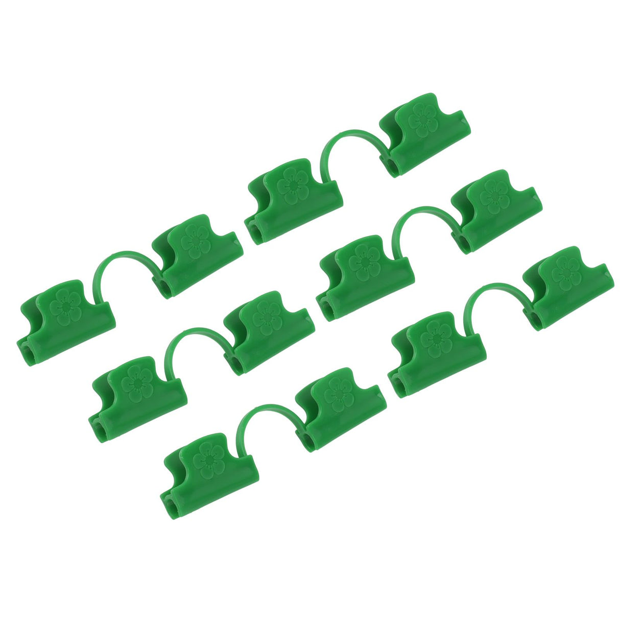 50Pcs Greenhouse Clamp PE Plastic 2 Head Plant Film Clamp Soil Sheet Clip for Horticulture 16mm / 0.63in