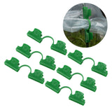 50Pcs Greenhouse Clamp PE Plastic 2 Head Plant Film Clamp Soil Sheet Clip for Horticulture 16mm / 0.63in